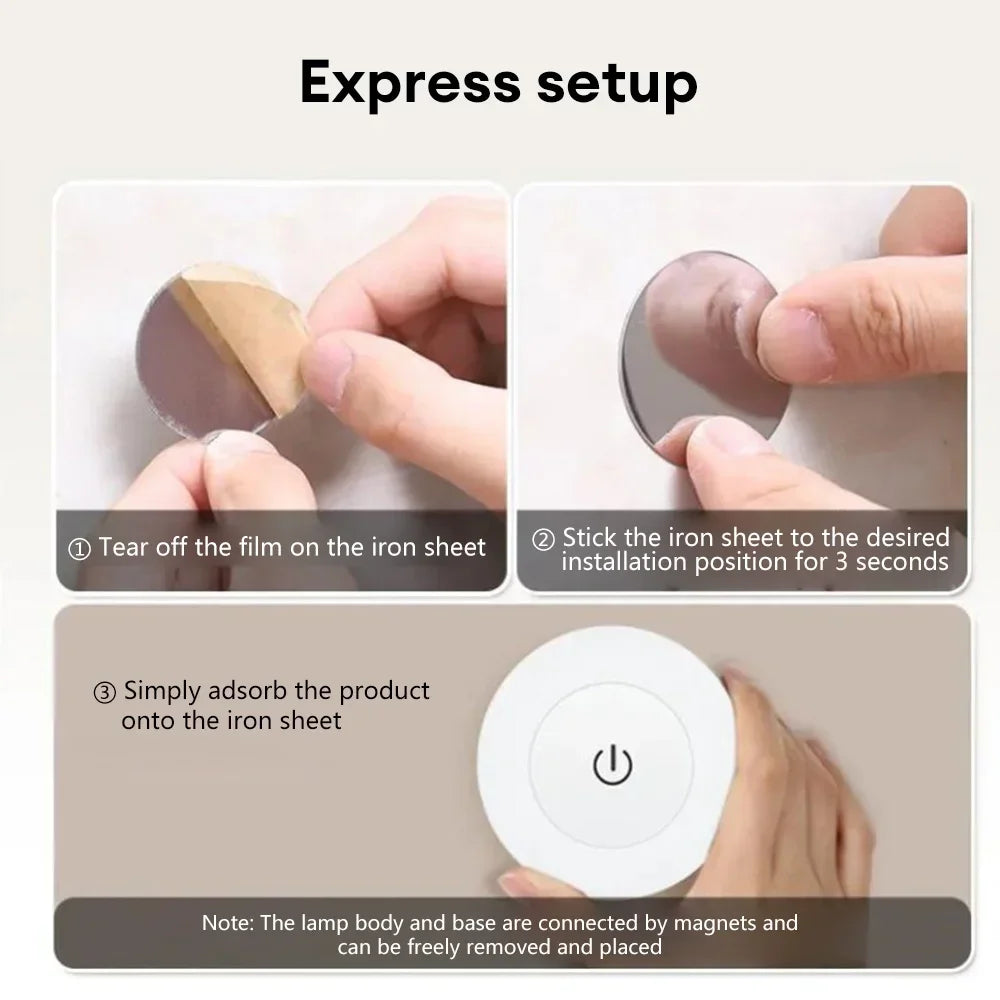 Energy Saving LED Home Appliance Sensor Night Light Home-appliance USB Rechargeable Room Decor Magnetic Wall Lamp Lighting