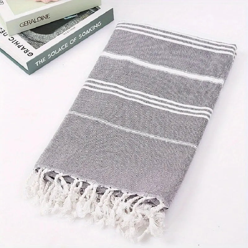 100X180cm Turkish Beach Towel Oversized Sand Free Tassel Quick Dry Swim Extra Large Light Travel for Adults Gifts Accessories ﻿