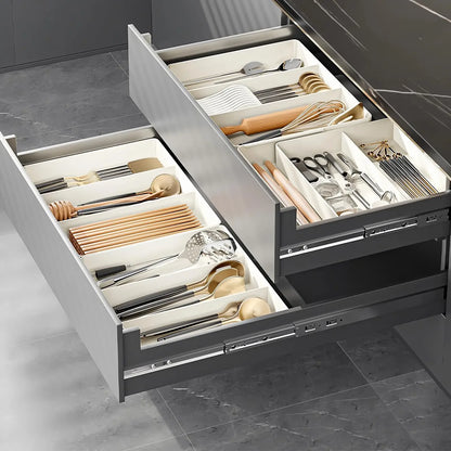Drawer Organizer, Cutlery Tray for Kitchen Drawer, Expandable Utensil with Compartment, Spoons Forks Knives Cutlery Holder