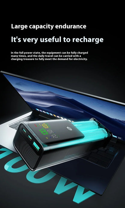 New PD100W Power Bank 30000mAh Large Capacity Two-way Fast Charging Portable Powerbank Laptop External Spare Battery for Macbook