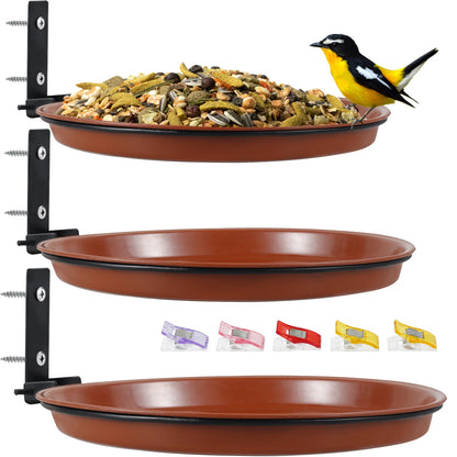 3Pcs Bird Feeding Trays Tree Mounted Bird Feeders Bird Bath Spa Multifunctional Foldable Bird Feeders for Garden Balcony Railing