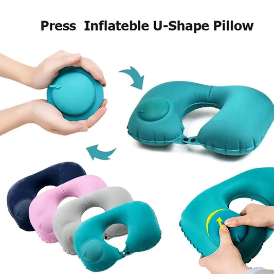 Inflatable Portable U-shaped Neck Pillow Pillow That Can Be Stored And Self Filled Suitable For Outdoor Travel Business Trips