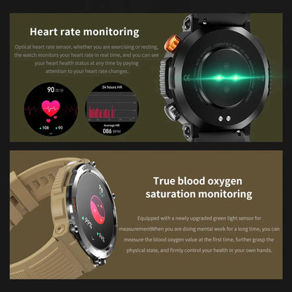 Smart Watch Men Bluetooth Call Health Monitor Sports Smart Watch IP67 Waterproof Outdoor Sports Watch 100+ Sports Modes