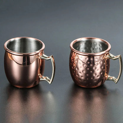 60ML Moscow Mule Cocktail Mug Stainless Steel Coffee Cups Personalized Espresso Mugs Modern Hammer Pattern Design Drinkware