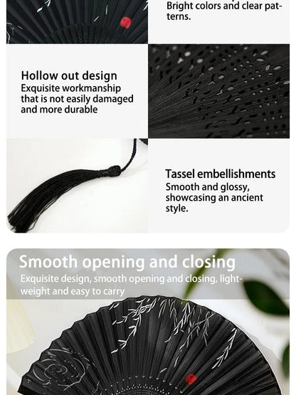 Folding Hand Fan, Retro Style Folding Fan, Birthday Gift, For Dance Performance, Decoration Props