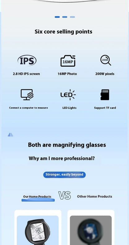 Industrial Electron Microscope, High-Definition Digital Electronic Magnifying Glass, Children's Portable