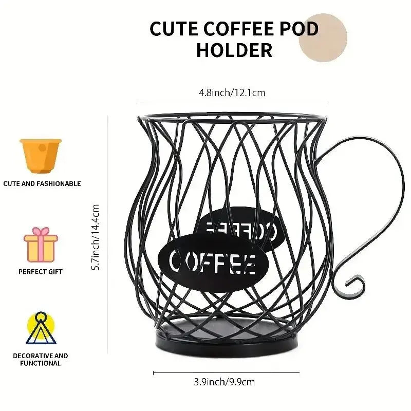 1pc Coffee Pod Holder Large Capacity Cup Coffee Pod Organizer Coffee Creamer Container Coffee Pod Storage Cup Mug Shape Coffee