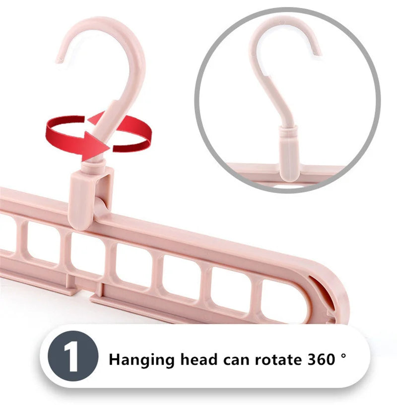 9-hole Clothes hanger organizer Space Saving Hanger multi-function folding magic hangers drying Racks Scarf clothes Storage