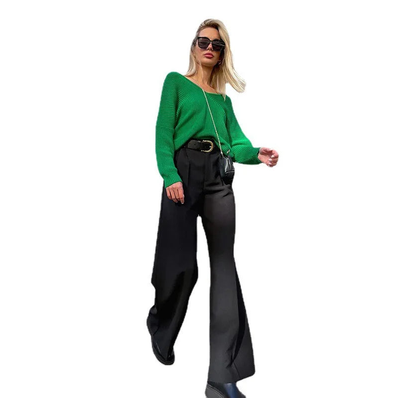 2025 New Women High Waist Casual Wide Leg Pants Long Palazzo Pants Trousers