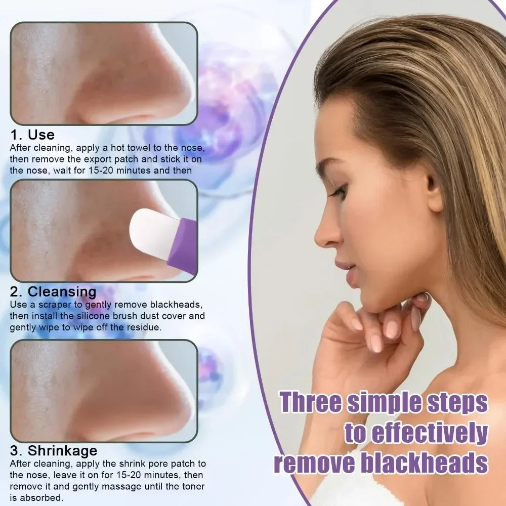 Facial Blackhead Removal Tool Silicone Nose Whitehead Remover Face Scraper for Deep Cleansing Brush Face Spatula Skin Care Tool