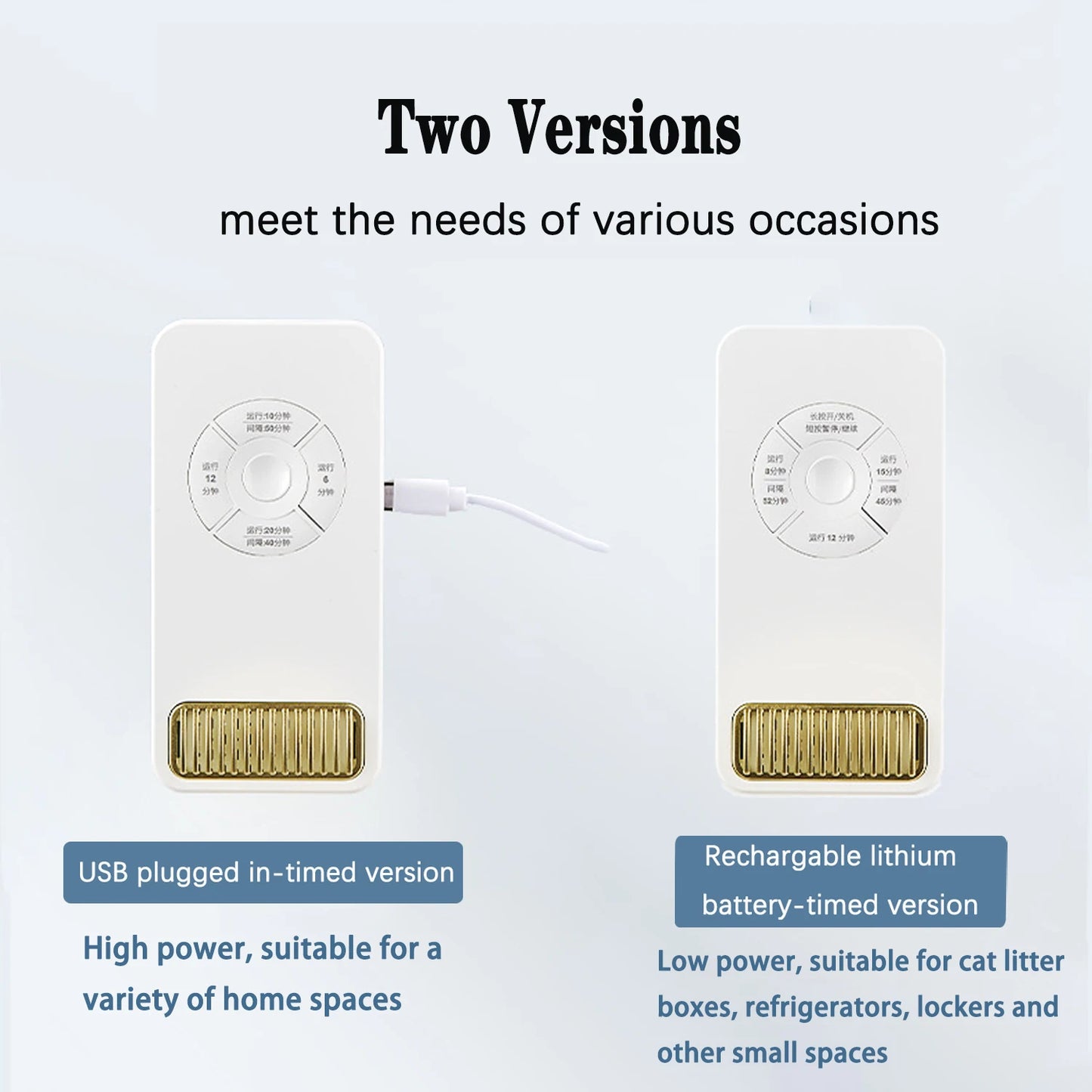 Rechargeable/Plug-In Pet Odor Eliminator,Efficient Litter Box Deodorizer, Timed Smart Air Purifier For Multiple Home Scenarios