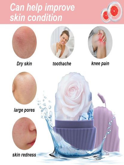 Face and Eye Ice Roller Ice Grid, Beauty Ice Roller Skin Care Tool, Silicone Ice Mold for Facials