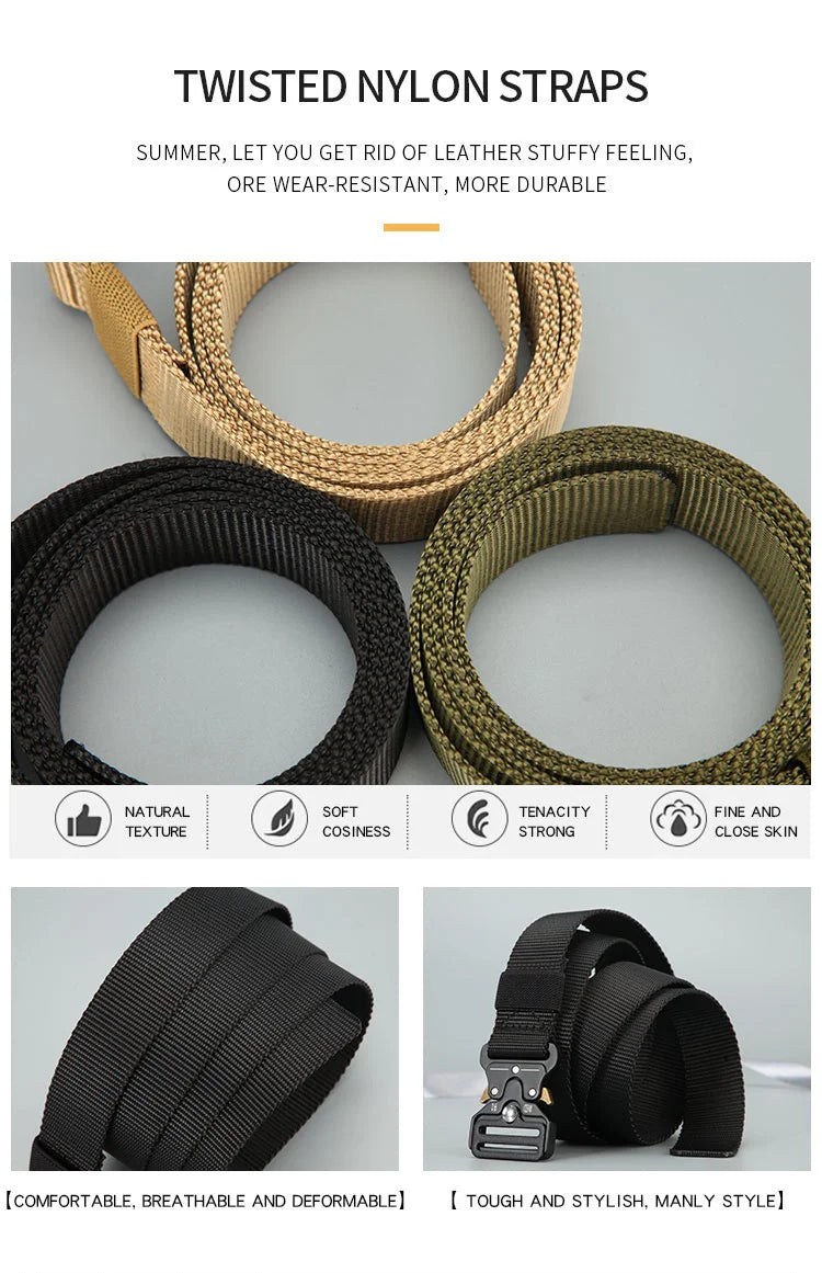 High Quality Men Belt Outdoor Hunting Men Belt Outdoor Work Training Belt Woven Belt Canvas Multi Function Belt Denim Belt