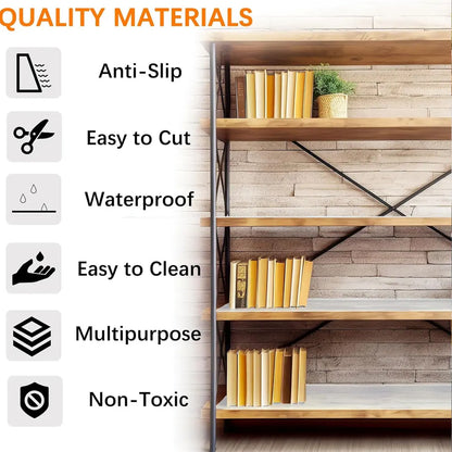 Non-Slip Shelf Liners for Kitchen Cabinets - EVA Drawer Liner Non-Adhesive, Waterproof Refrigerator Mats, Cupboard Protector