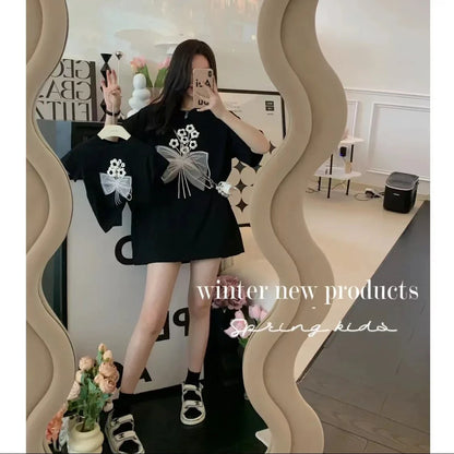 Family T Shirts Mama and Baby Gril Boy Tees Fashion Father and Son Daughter Equal Matching Shirt Top Women Summer Cotton Clothes