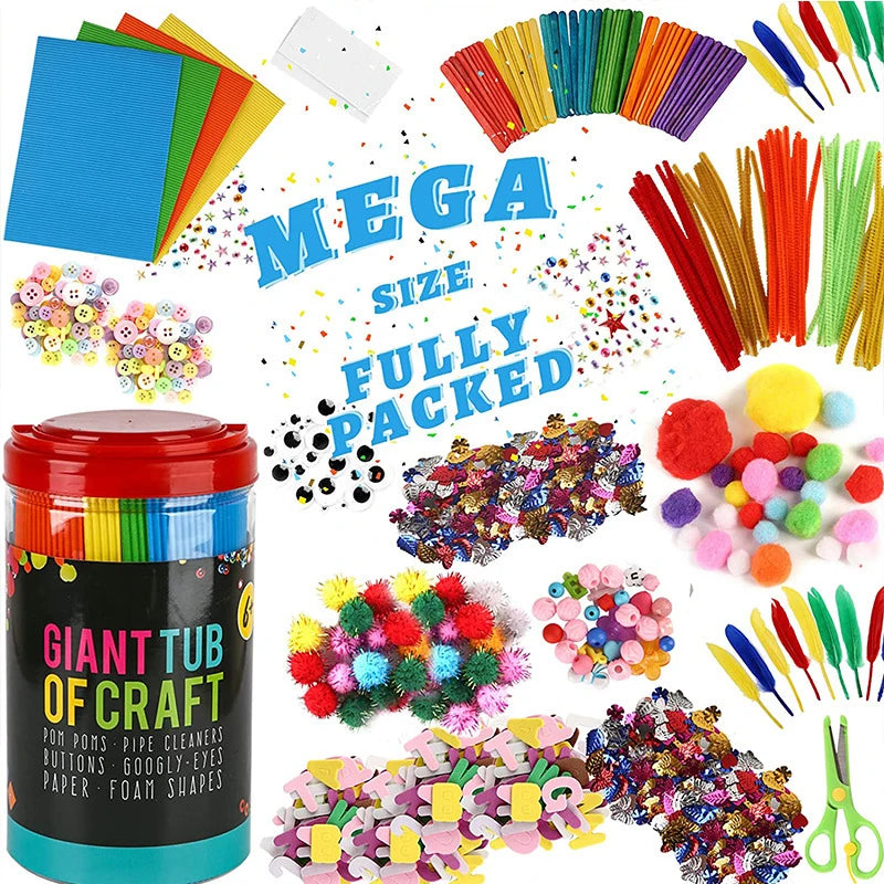 Arts and Crafts Supplies for Kids DIY Crafting School Kindergarten Homeschool Supplies Arts Set Toys for Children