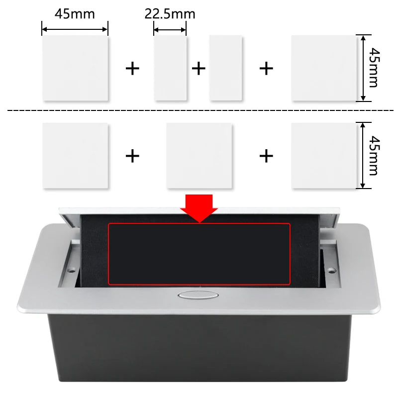 Hidden Desktop Pop-Up Socket DIY Multifunctional USB Type-C Outlet For Meeting Room Office Electrical Switch Countertops Plug