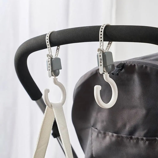 10Pcs Dopamine Baby Stroller Hook Hanging Rotating Universal S Hooks Non-Marking Foldable Shopping Pram Hook For Home