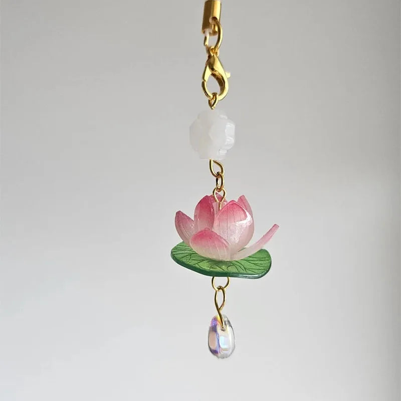 Lotus Phone Charm Flower Phone Accessories Y2K  Handmade Cute