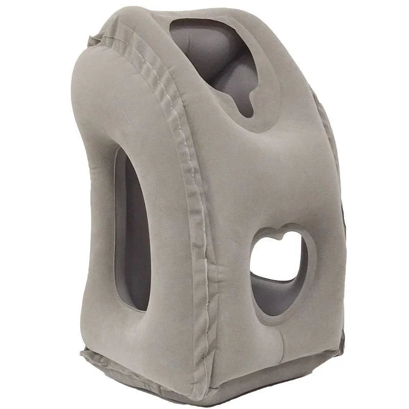 Inflatable Travel Pillow Portable Headrest Sleeping Bag Cushion Chin Neck Support for Outdoor Airplane Train Office and Home Use