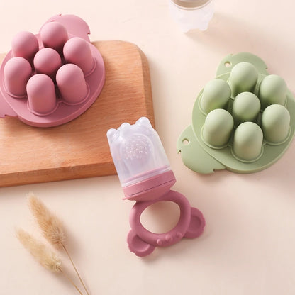 Baby Fruit Feeder Food Grade Silica Gel Pacifier Silicone Teething Nipple Feeding Grind Fruits Vegetable for Baby's Meal Feeding