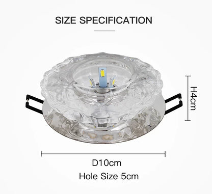 LED Crystal lamp Embedded ceiling light For Home living room corridor Decorative ceiling lamp Porch balcony Indoor lighting