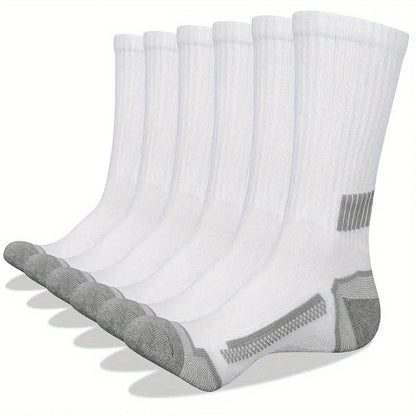 6 Pairs of MEN'S Sports Socks, Sweat Absorbing, Comfortable and Breathable, Suitable for Basketball Training and Outdoor Running