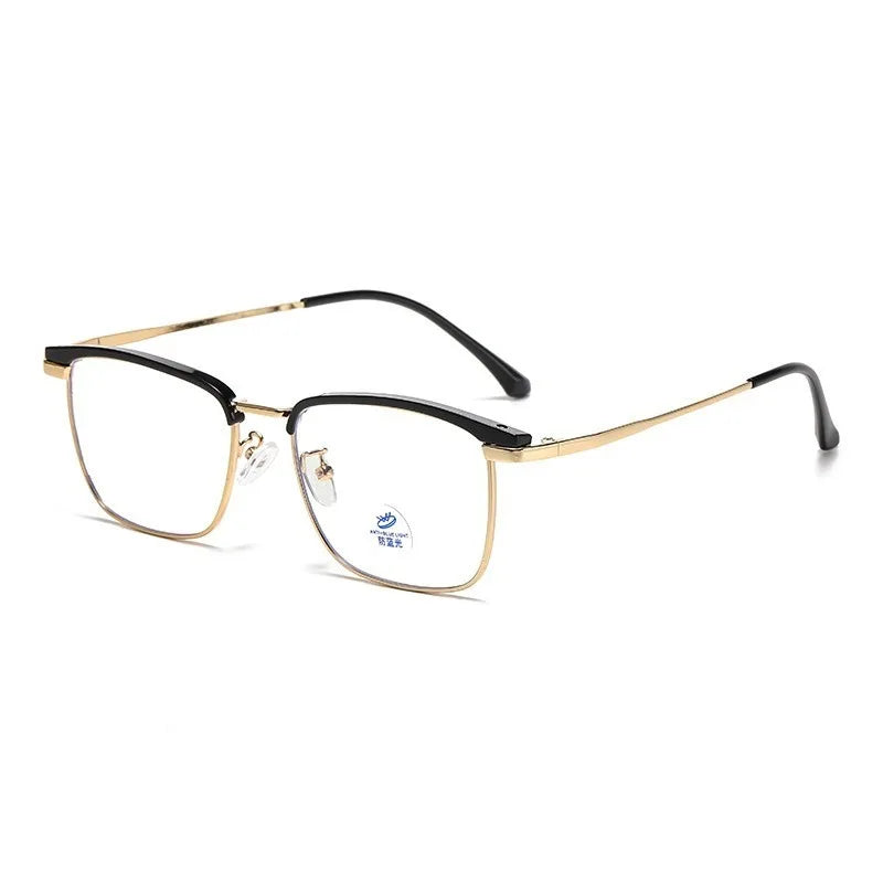 Photochromic Anti Radiation  Glasses  Korean Square Metal Men Women Eyeglasses Fashion Anti Blue Light Glass
