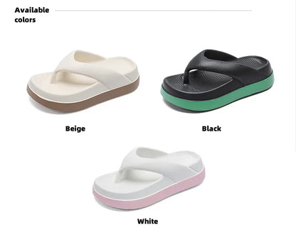 Platform Flip Flops for Women, Outdoor Beach Sandals 2025 Popular Design Non-slip Slippers Comfortable, Soft And Thick Sole