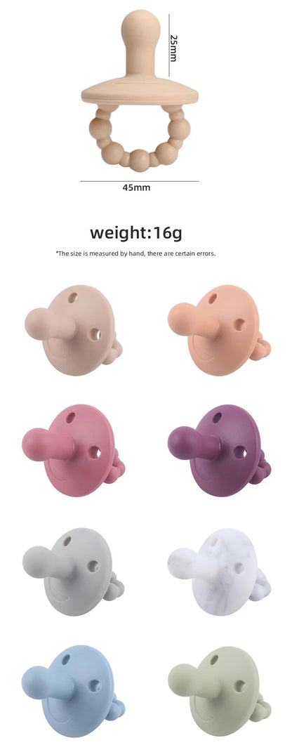 Baby Silicone Pacifier Newborn Infant Chewing Supplies Nipple Dummy Soft Teether Toy Food Grade Silicone Nursing Accessories
