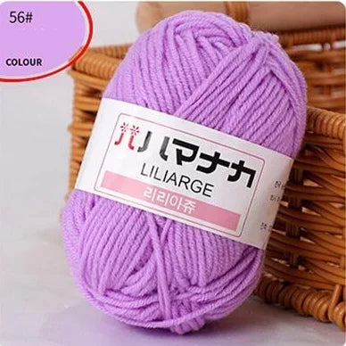 Multi-purpose 25g/ball Milk Cotton Yarn for DIY, Handmade Crafts, Amigurumi, Hats, and Bags