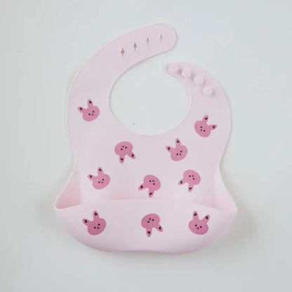Baby silicone bib, bear bib, baby eating, children's complementary food, saliva bib, waterproof saliva towel