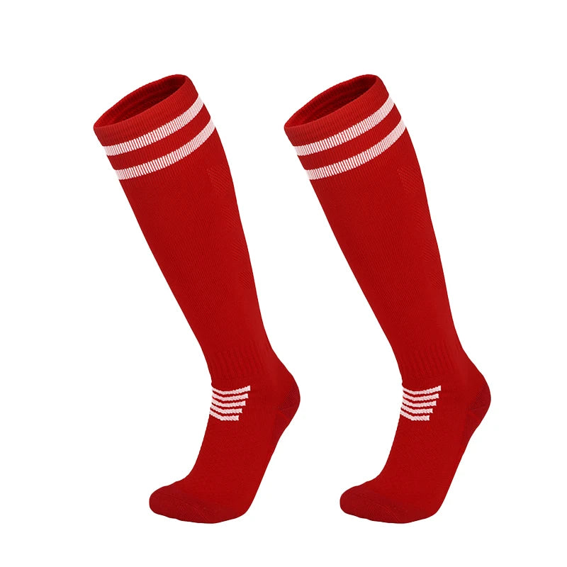 Towel Bottom Soccer Socks Breathable Knee High Training Long Stocking Adults Youths Kids Practical Competition Football Socks