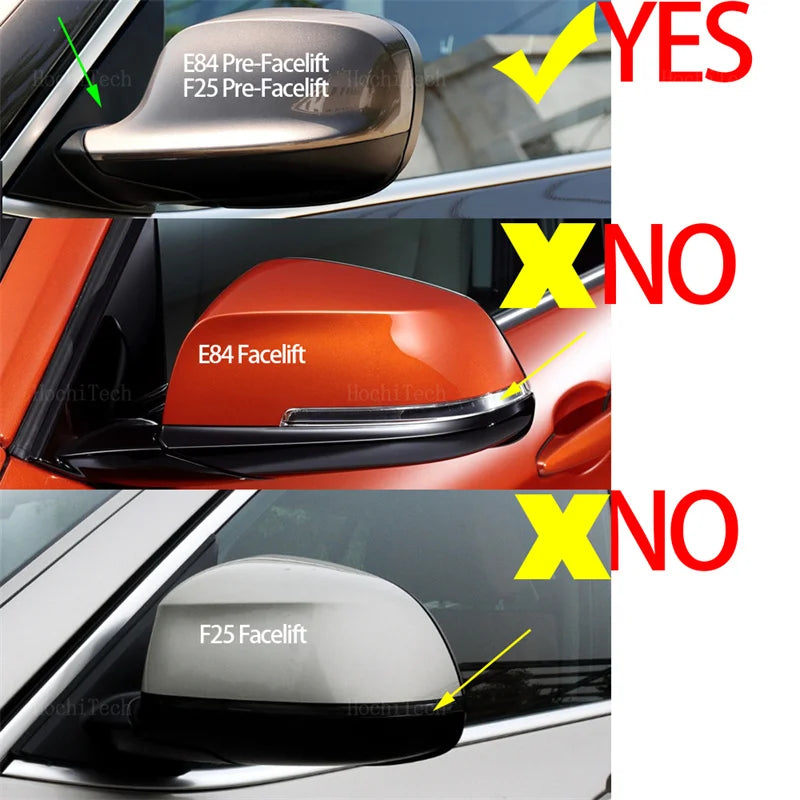 M Style Look Rearview Mirror Cover Cap Carbon Fiber Look Black for BMW  X3 F25 X1 E84 Pre-LCI 2010 2011 2012 2013 Case