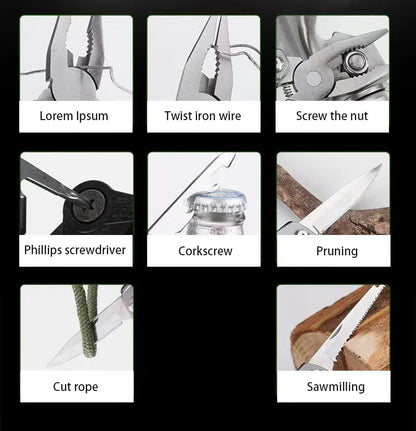 Stainless Steel Pliers Outdoor Knife Combination Folding Car Convenient Knife Pliers Pliers Multifunctional Tools
