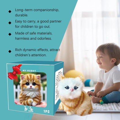 Robot Cat Toys Interactive Cat Meow Toy Funny Interactive Cat Robot Creative Robotic Cat Barking Meow Kitten for Chilren