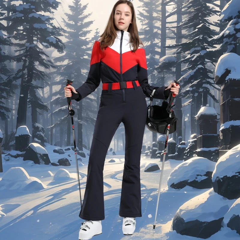 Snow Suites Winter 1PS Snowboard Wear Sports Women Snowsuits 2025 Female Windproof Skiing Suites Hooded Waterproof Ski Clothing