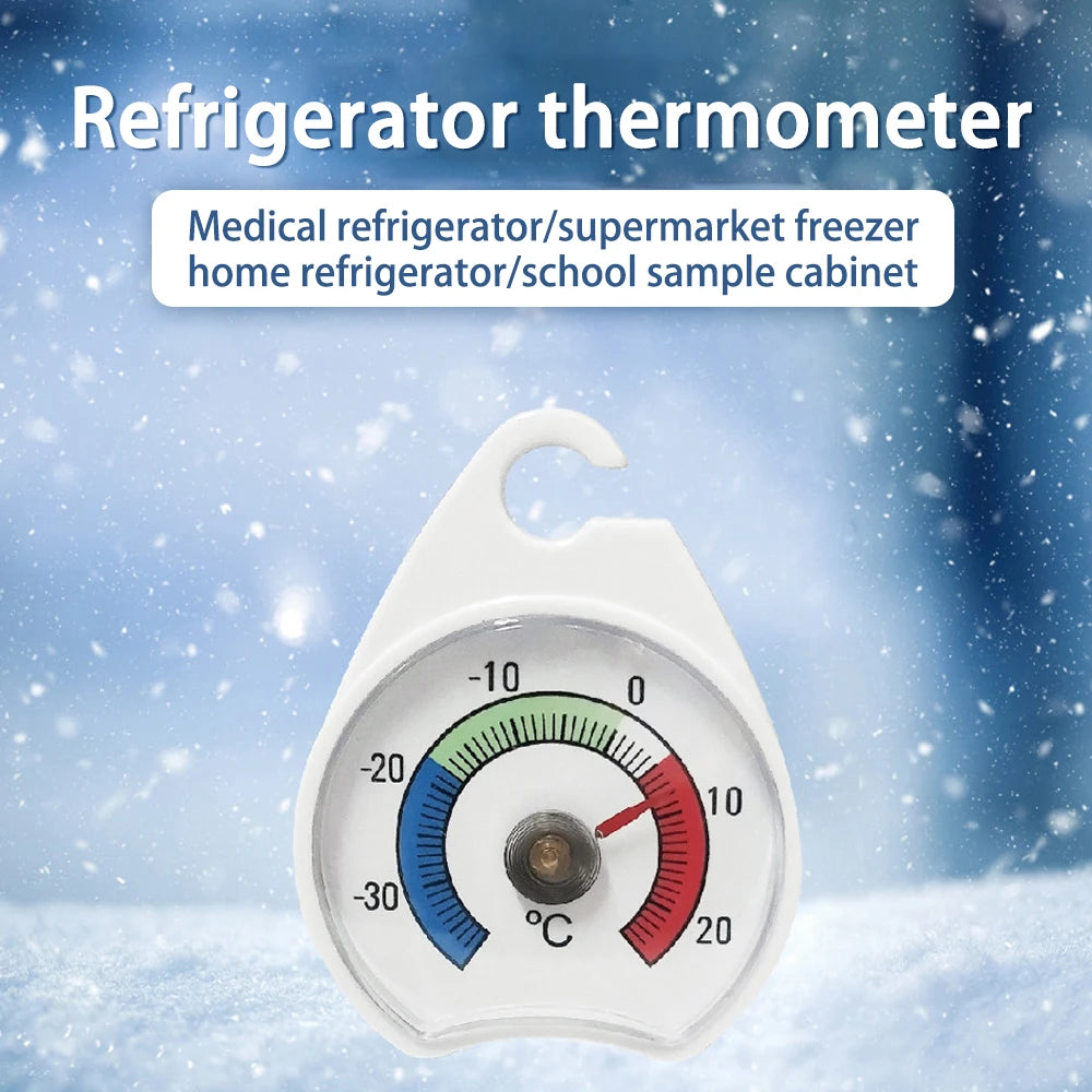 -30 - 20°C Refrigerator Freezer Thermometer Fridge Refrigeration Temperature Gauge with Hook Home Temp Stand Dial Type