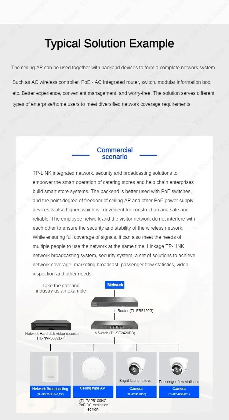 TP-Link Wi-Fi7 BE5100 Ceiling Access Point Range Wireless AP 5G Router Signal Booster POE  Wifi Booste Extender Long Range