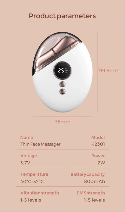 Massager Face Roller  EMS Vibration Heating Massage Face Skin Rejuvenation Skin Tightening Beauty Device Face Lifing Thin Face