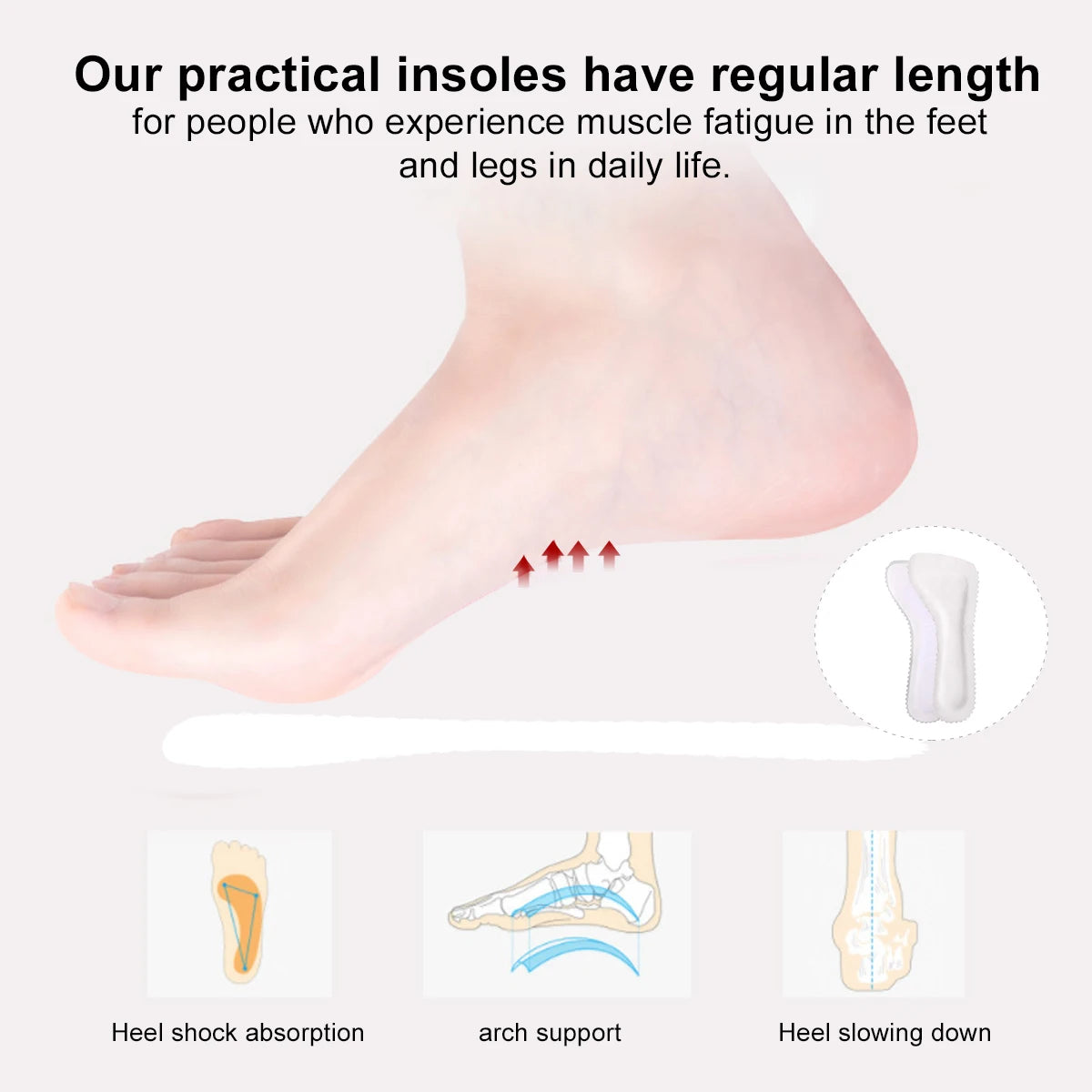Insoles Sandals White Non Slip Stickers Foot Pads Shoe Liner Heel Pumps Women High Cushions Sports
