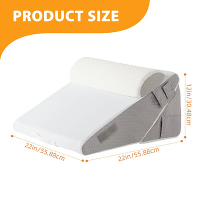 3PCS Orthopedic Bed Wedge Pillow Set for Sleeping,  for Post Surgery, Back, Neck, Leg and Knee Pain Relief, Acid Reflux, Snoring