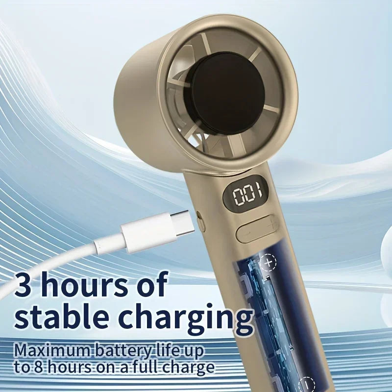 Handheld Small Fan 120 High-speed Desktop Fan Adjustable Portable Outdoor Handheld USB Rechargeable Mini Handheld Electric Fans