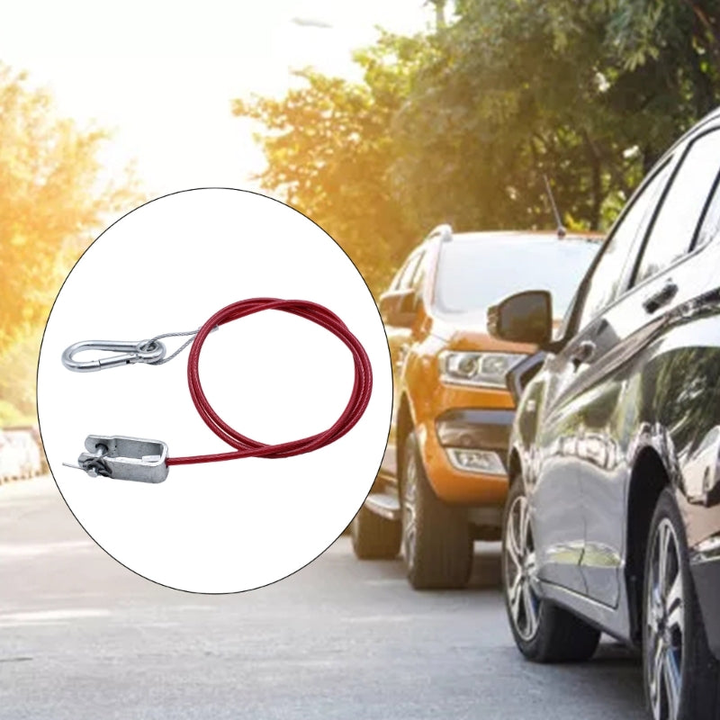 Trailer Dismounting Safety Rope with U shaped Clip and Carabiner Ensure Safe Towing Journey Stainless Steel High Quality
