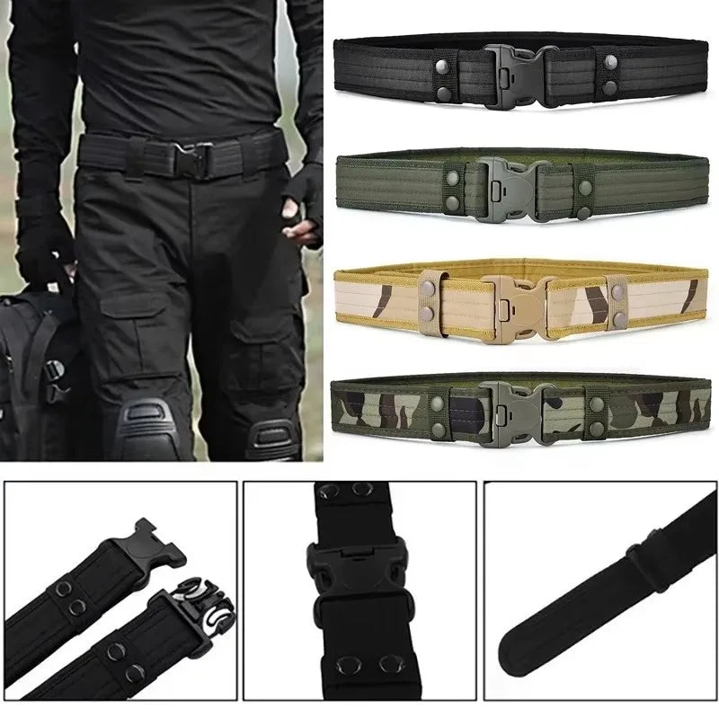 1pc Men's Belt Outdoor Tactical Belt Oxford Cloth Belt Mountaineering Belt Nylon Wide Waist Belt Work Belt Neutral Belts 2024New