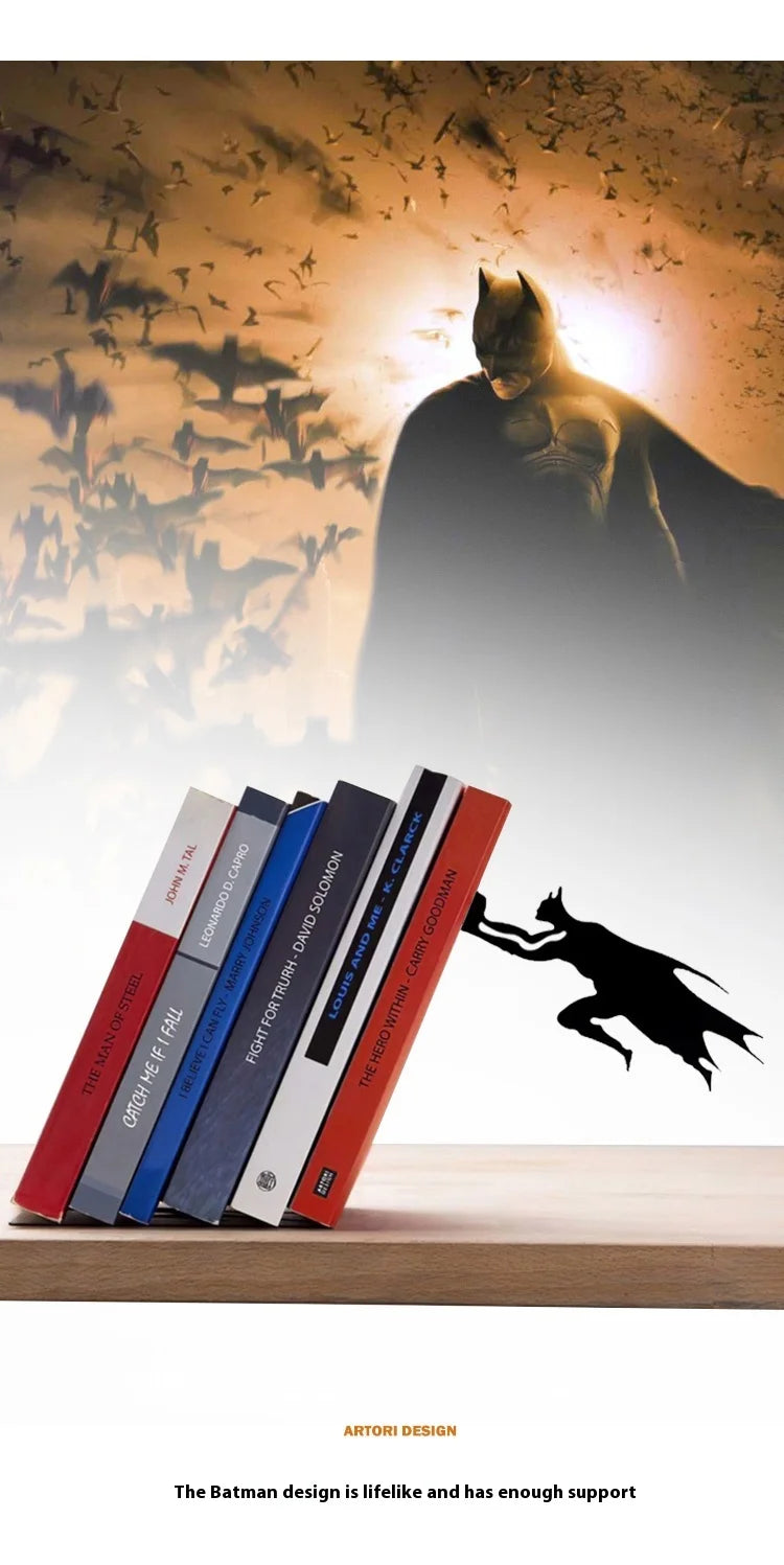 Creative Superman Metal Bookshelf Book Stand Creative Book Block Book Shelves Book Shelves Desk Book Storage Decorative Gift