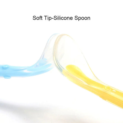 2 pcs Silicone Spoon for Baby Infant Feeder Spoons for Children Kids Soft Safety Feeding Spoons BPA Free Baby Utensils Flatware