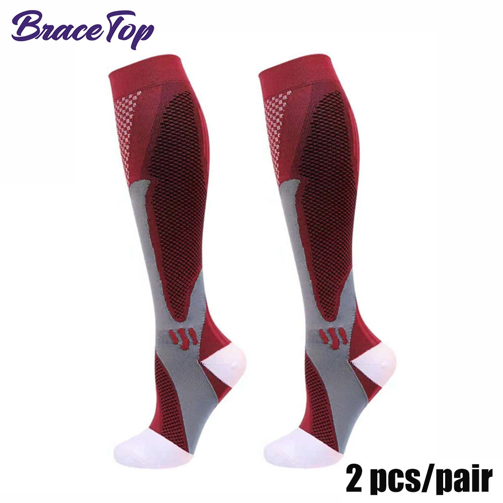 BraceTop 1 Pair Sports Stockings Compression Golf Sport Socks Medical Nursing Stockings Prevent Varicose Veins Socks Rugby Socks