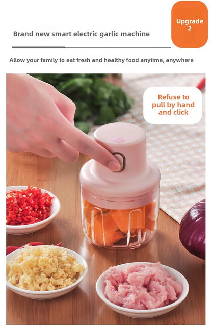 Portable Electric Garlic Chopper 100ml 250ml USB Vegetable Grinder Kitchen Garlic Masher Food Processor Tool