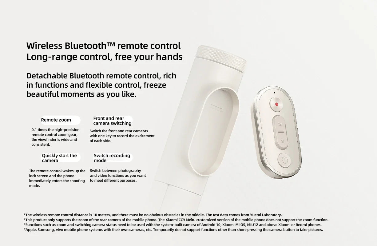 2025New Xiaomi Zoom Stand Selfie Stick 2 Bluetooth Remote Control One-click Zoom Rotate The Phone Holder Multi-functional Tripod